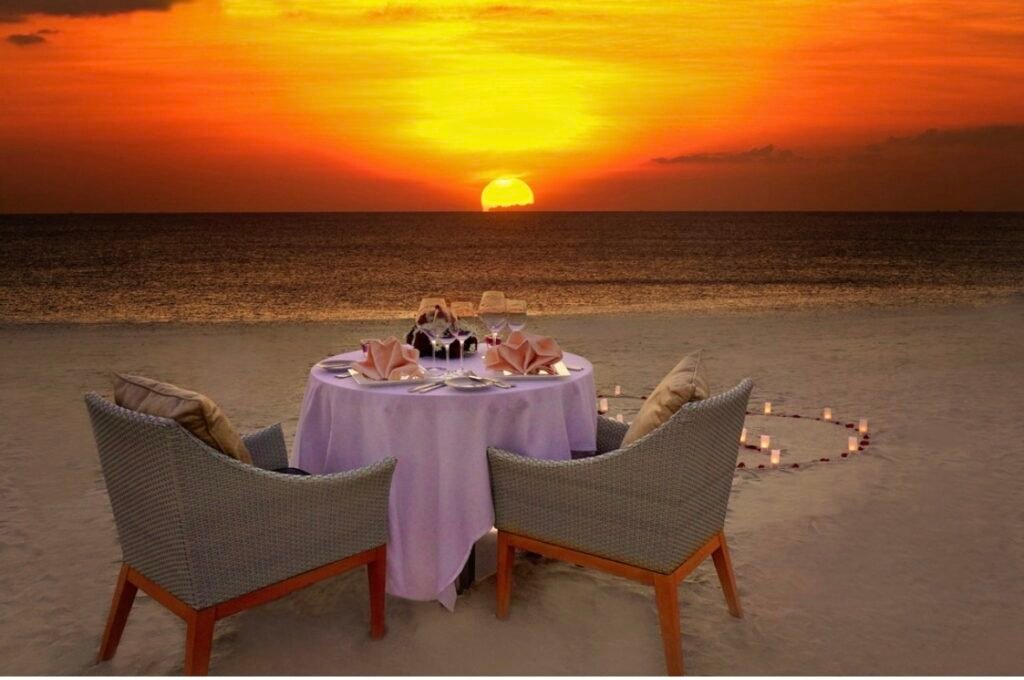 Private beach dining